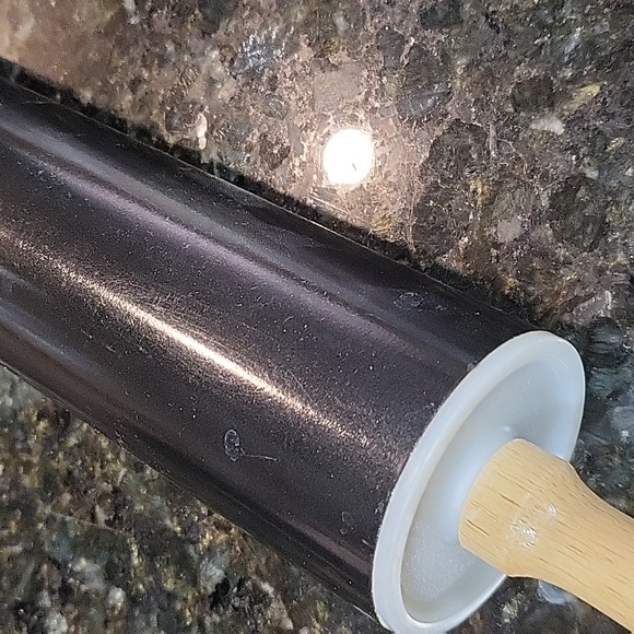 Pyrex Black Metal Rolling Pin Wooden Handles 18" - Picture 3 of 5